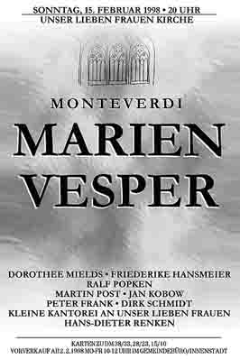 So., 15.2.98, U.L.Frauen Kirche: Monteverdi/Marienvesper